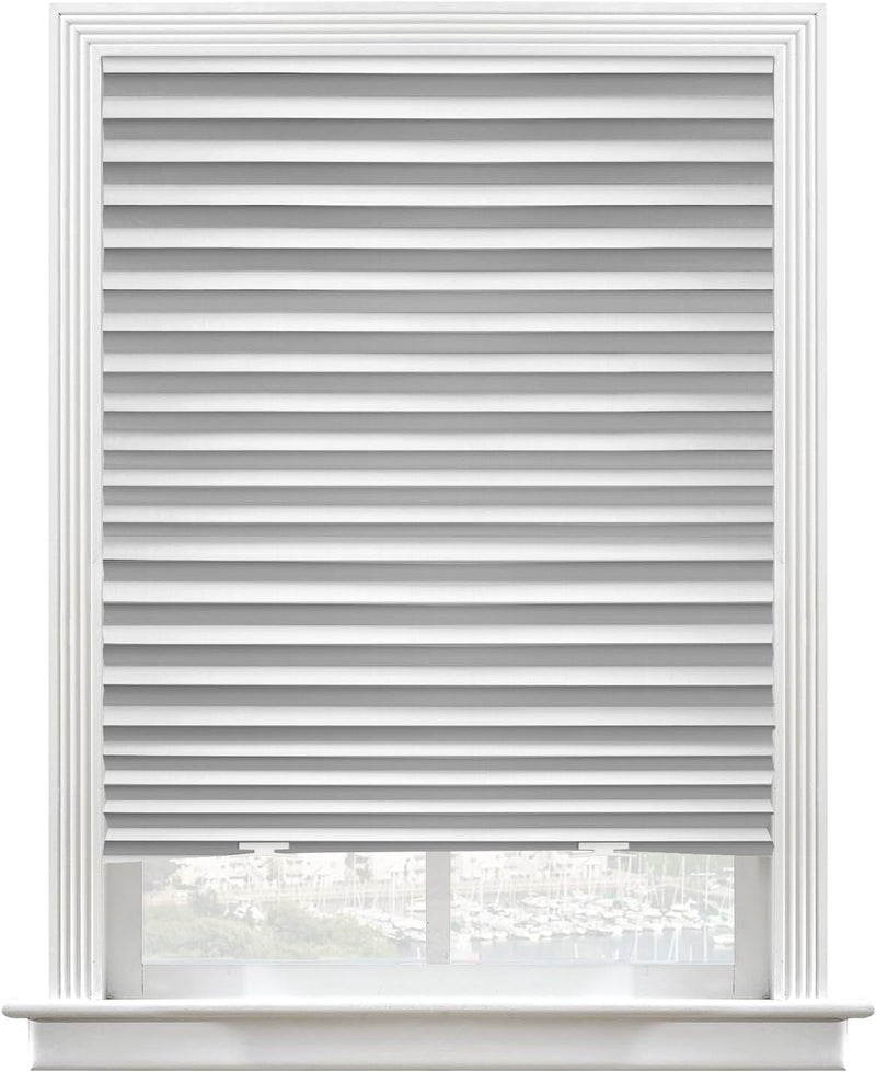 Touri 6 Packs Upgraded Cordless Light Fully Blocking Pleated Shade Blinds Light Filtering 36 in x 72 in Easy to Cut and Install, White - Image 1